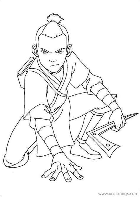 avatar the last airbender coloring page|atla sokka coloring pages.